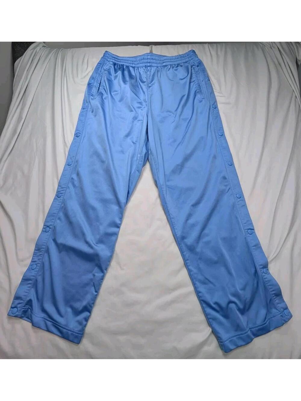 Y2K Foot Locker Tear Away Snap Track Pants Mens XL Blue Basketball Vintage